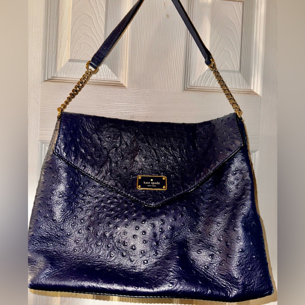 Kate Spade Dark Blue Textured Shoulder Bag